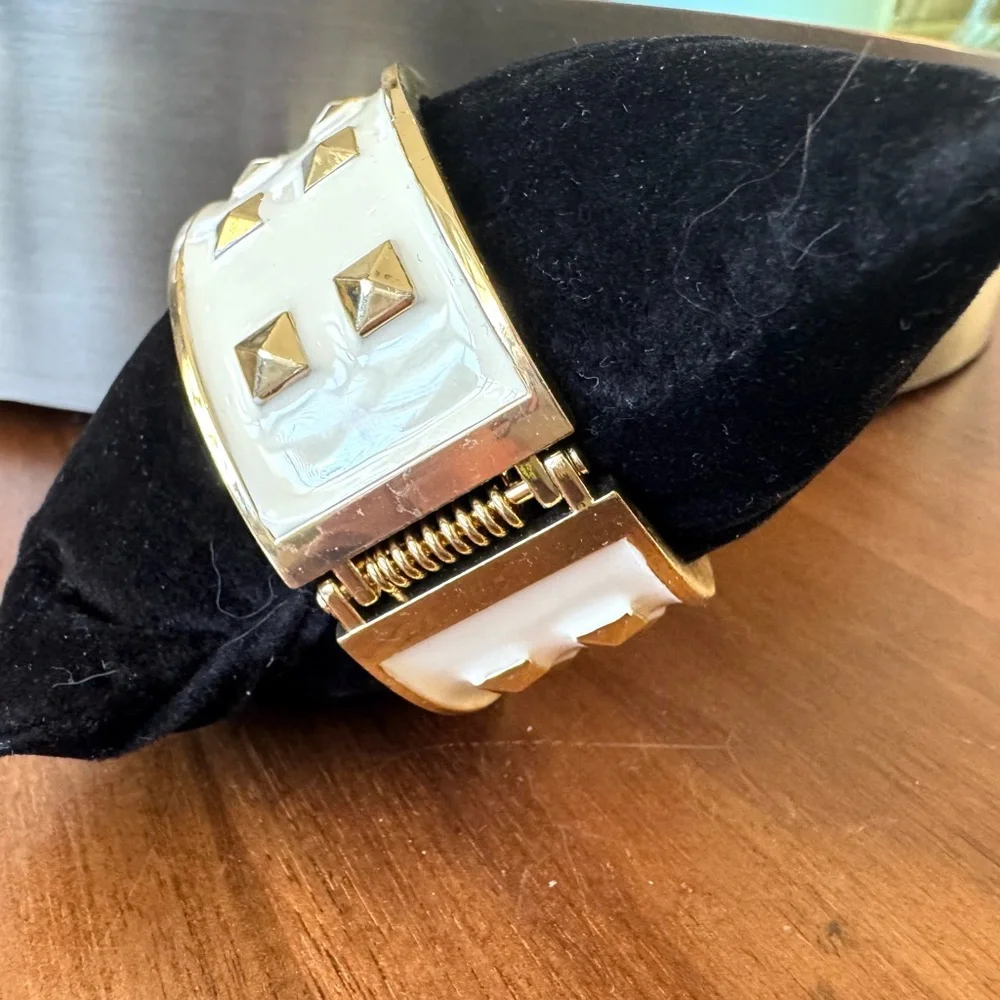 Gold and White Studded Bracelet